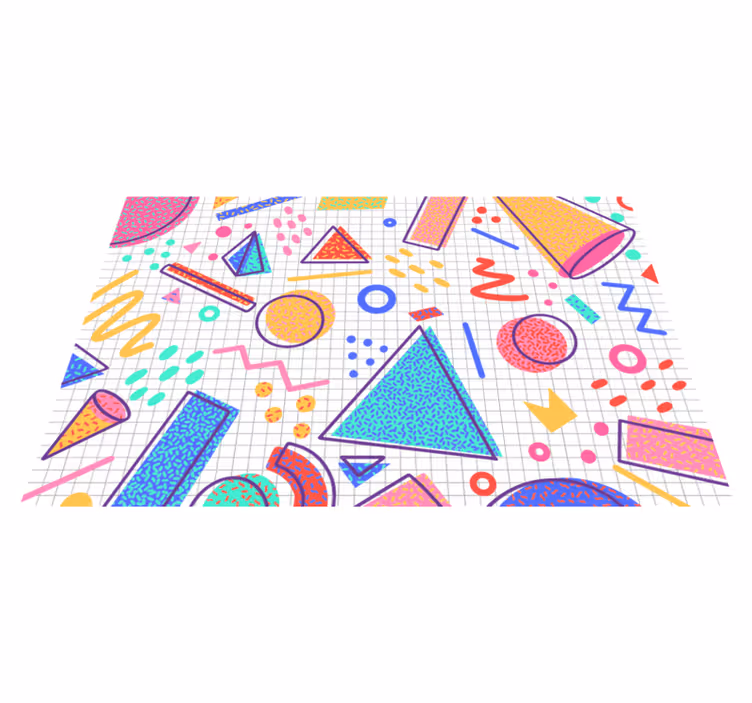 Fargerikt geometrisk formdesign moderne vinyl teppe - Tenstickers
