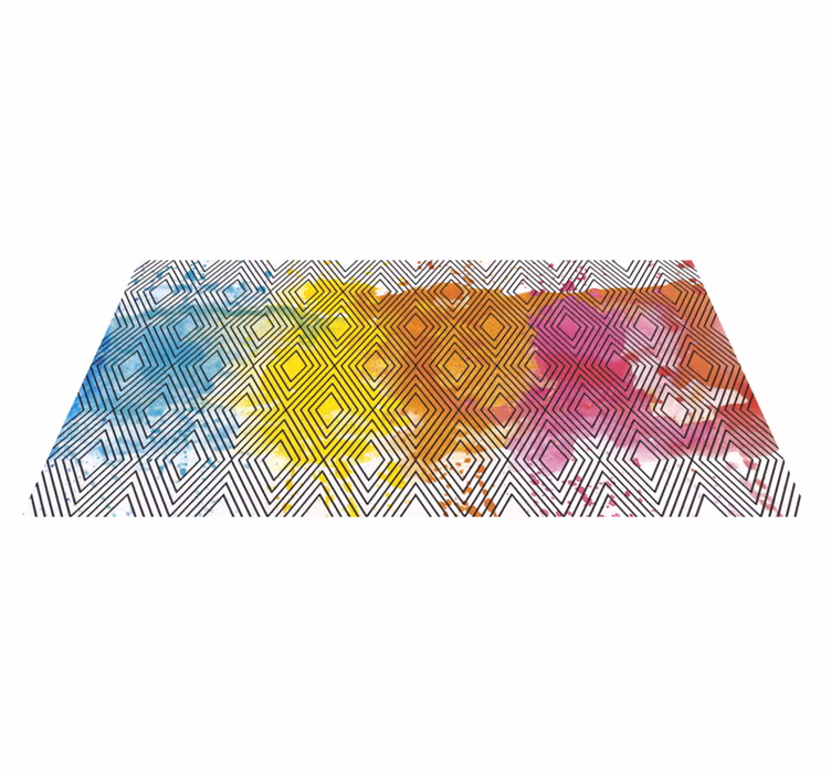 Vinylteppe geometriske akvarell diamanter - Tenstickers