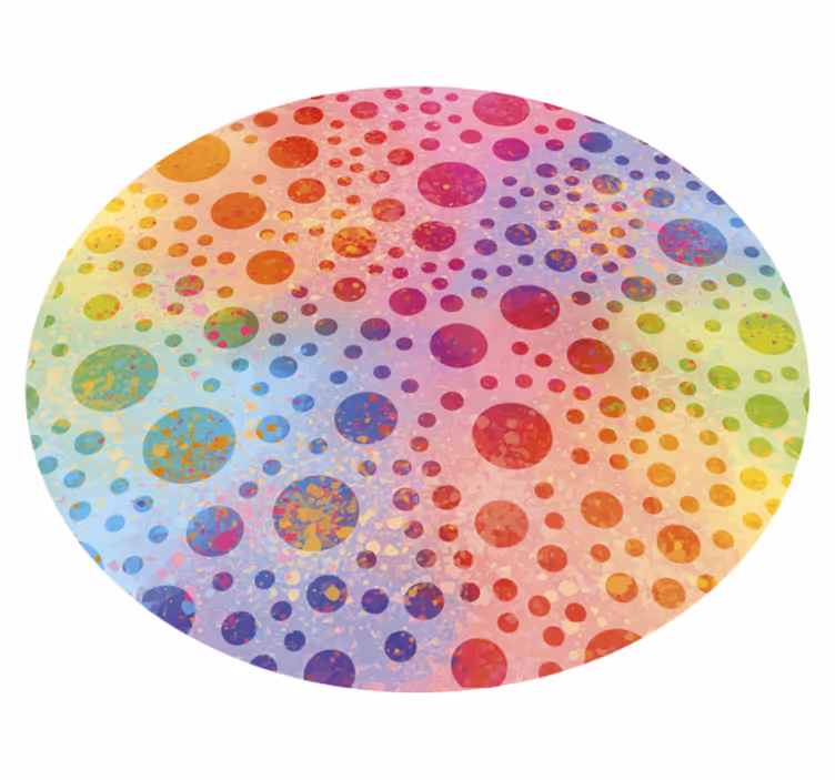 Fargerik prikkete sirkulær design vinyl teppe rund - Tenstickers