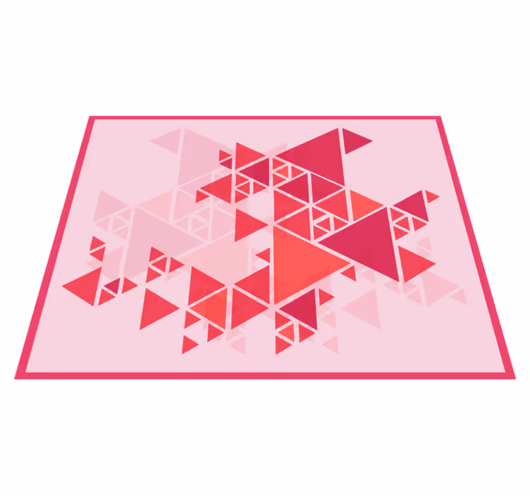 Vinyl teppe geometrisk rosa overlappende trekanter - Tenstickers