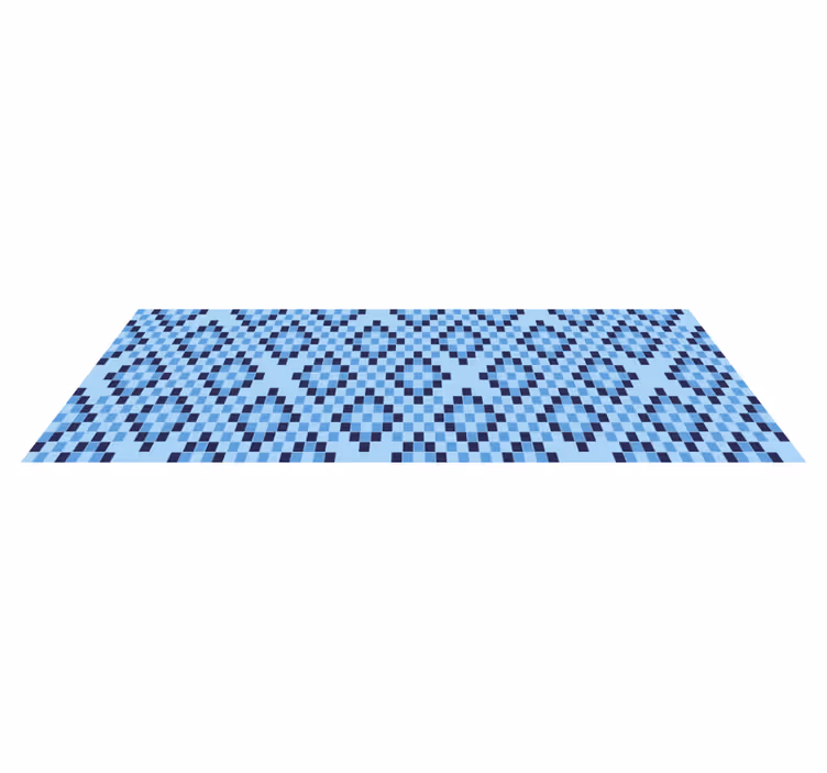 Geometrisk blått pikselmønster geometriske vinyl teppe - Tenstickers