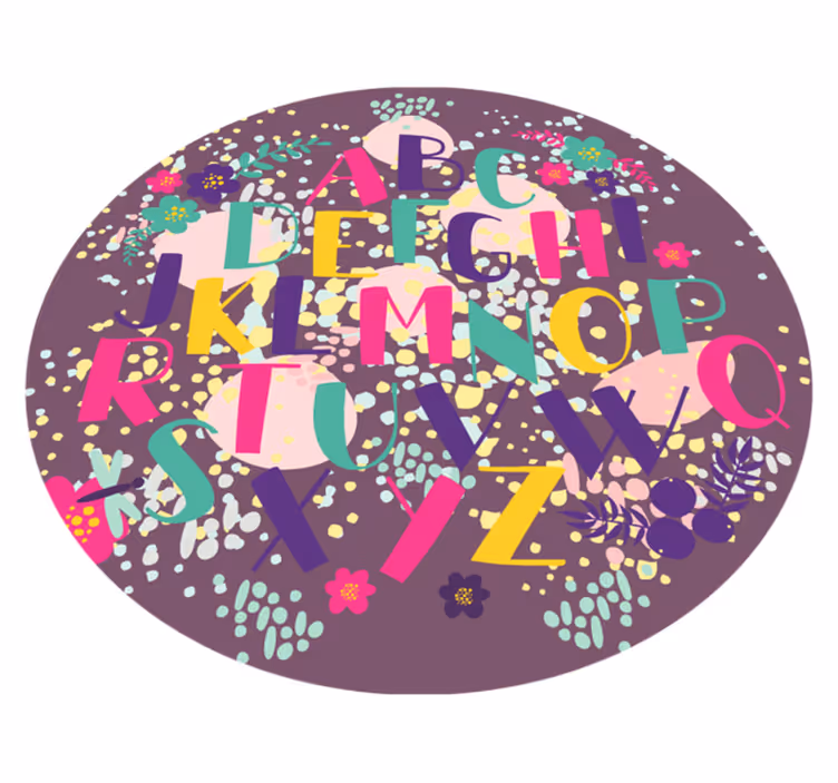 Alfabetisk Utdanningsplate soveroms vinylteppe - Tenstickers