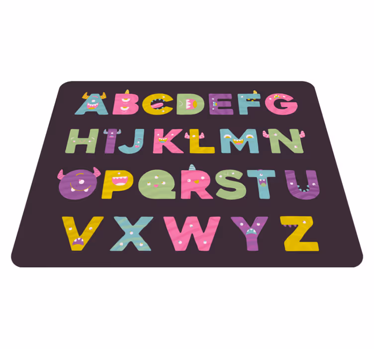 Originalt monstrøst vinylalfabetteppe - Tenstickers