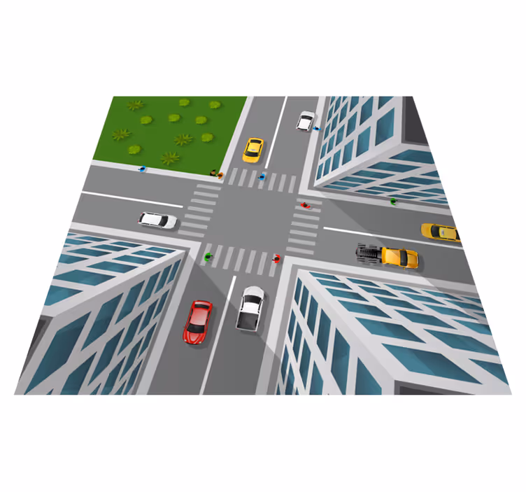Fantastisk 3d crossroad vinylteppe - Tenstickers