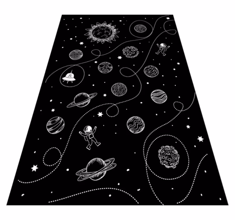 Fantastiske stjerner og planeter som tegner vinylteppe - Tenstickers