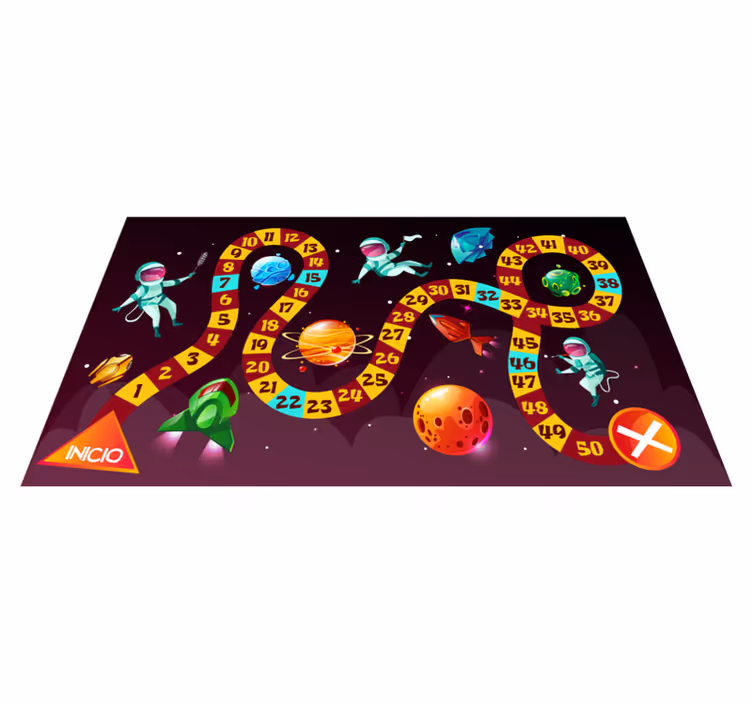 Fantastisk plass astronautspill vinylteppe - Tenstickers