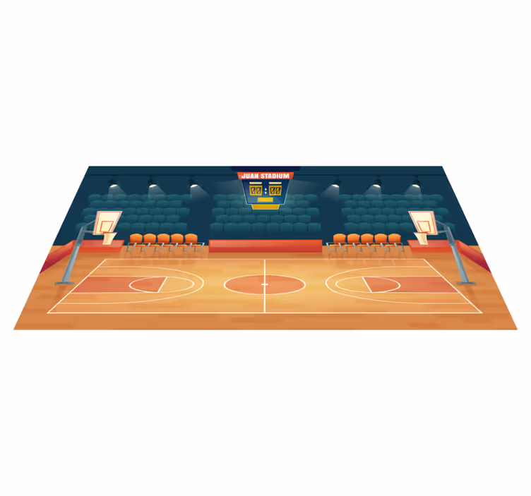 Vinylteppet basketballbane med navn - Tenstickers