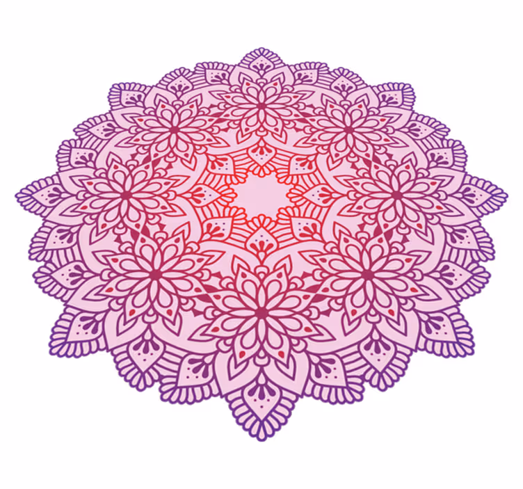 Elegant blomsterfargerikt mandala vinylteppe - Tenstickers