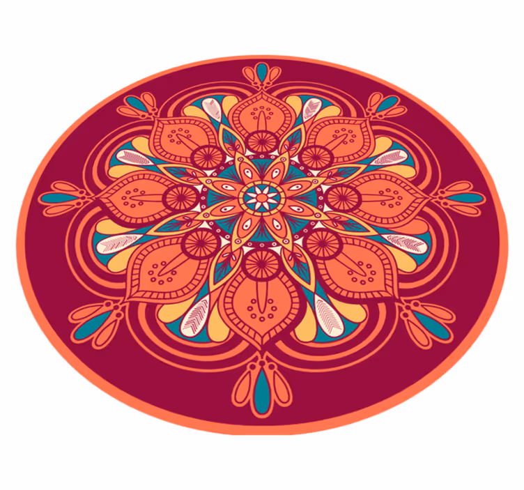 Indisk stil mandala blomster vinyl teppe - Tenstickers