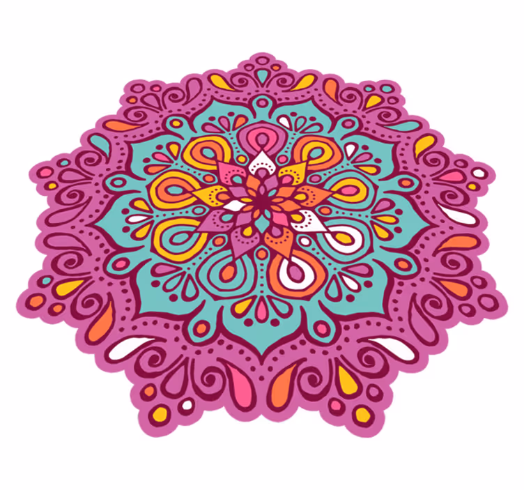 Floral mandala vinyltepper - Tenstickers