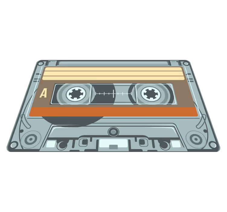 Radiokassett vintage vinylteppe - Tenstickers
