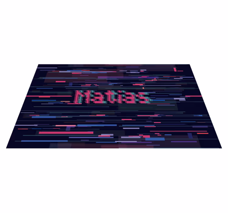 Moderne glitch teppe med navn - Tenstickers