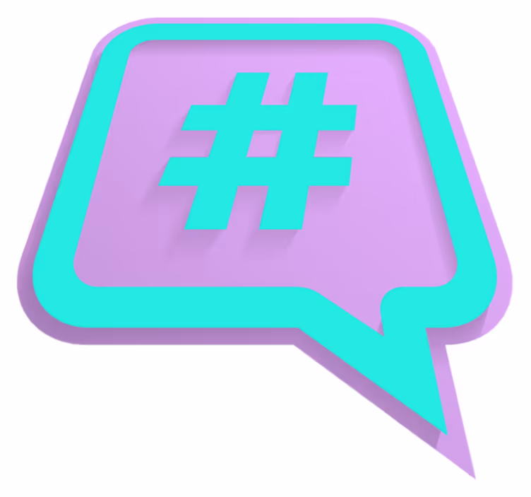 Fantastisk moderne vinylteppe med hashtag - Tenstickers