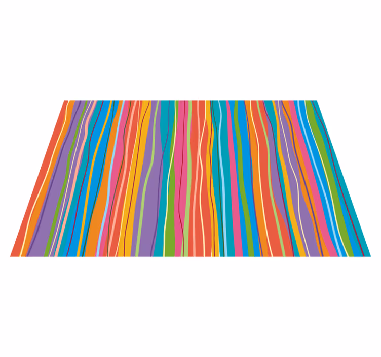 Fantastiske fargede striper moderne vinylteppe - Tenstickers