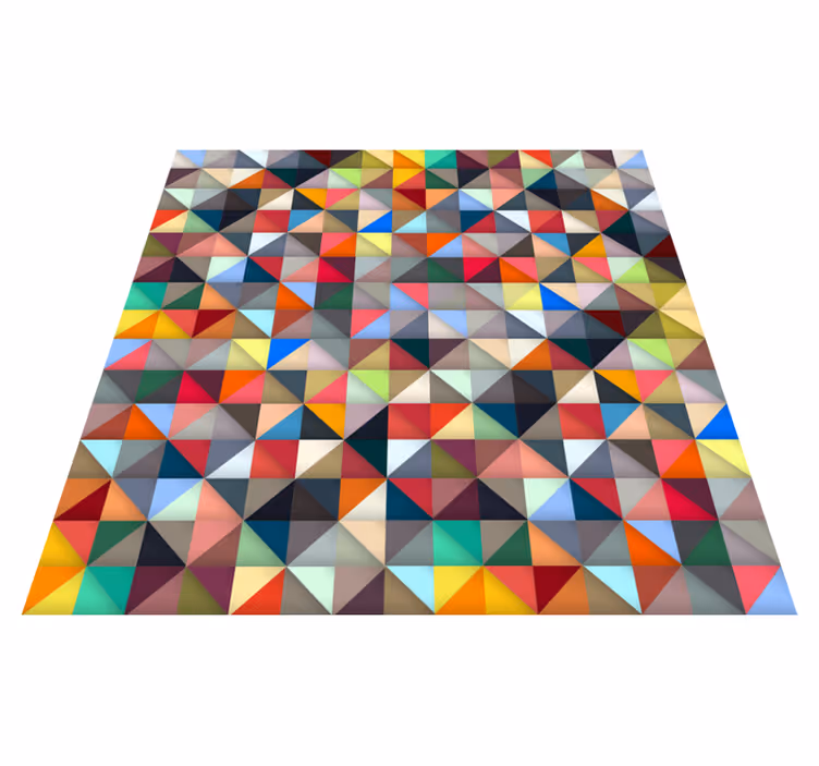 Fargerikt trekantet vinylmosaikkteppe - Tenstickers