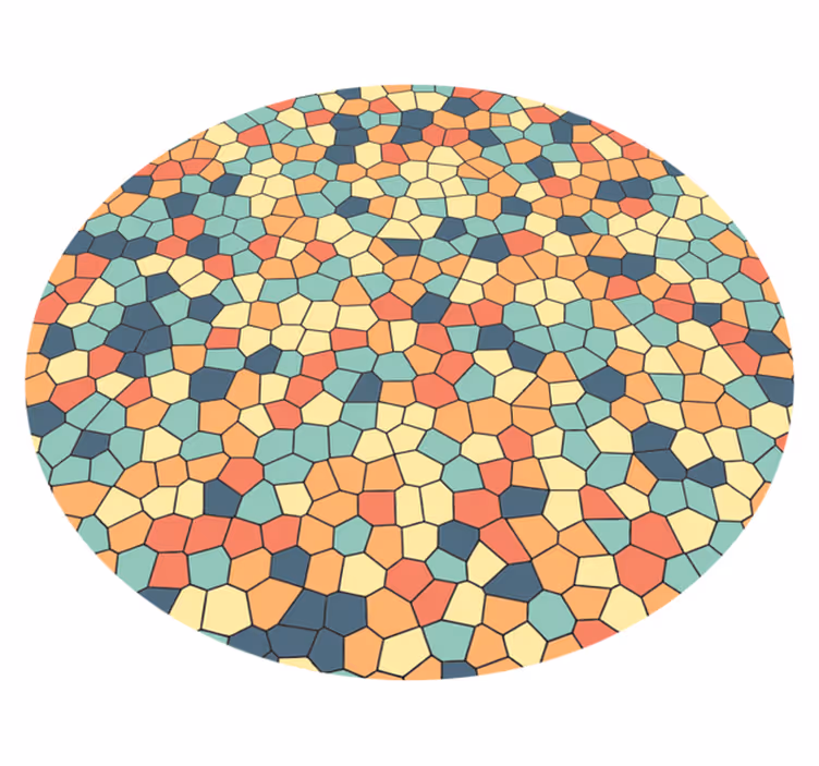 Runde vinylmosaikk teppe pastell - Tenstickers