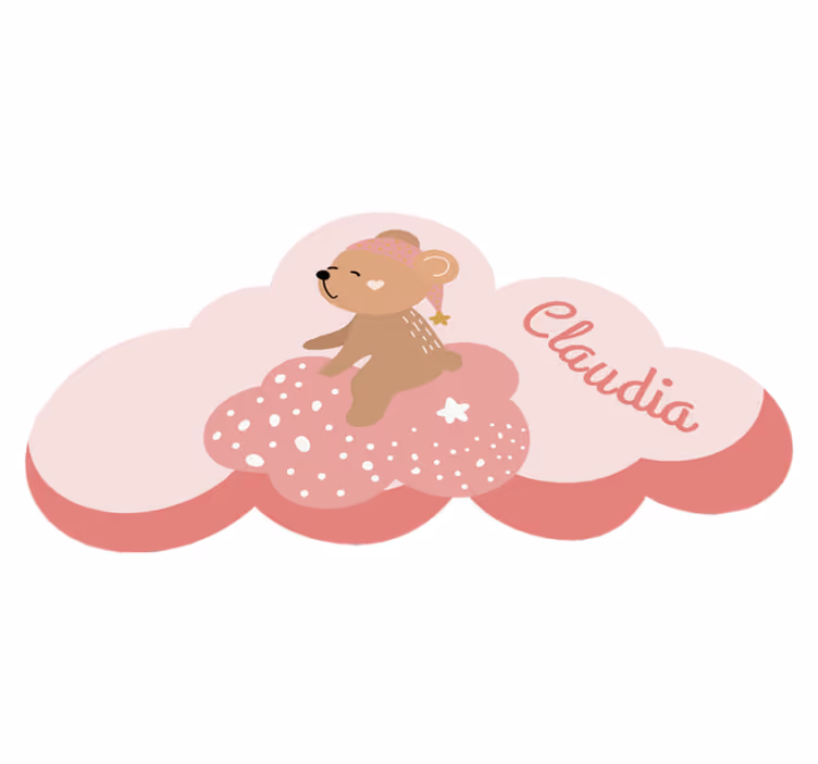 Personlig rosa vinylteppe for barn - Tenstickers