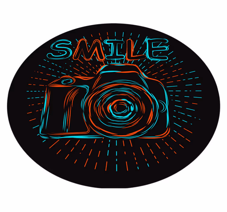 Retro kamera vinyl teppe vintage stil - Tenstickers