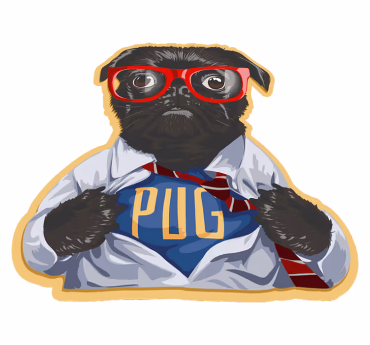 Retro vinyl teppe - hund med briller - Tenstickers