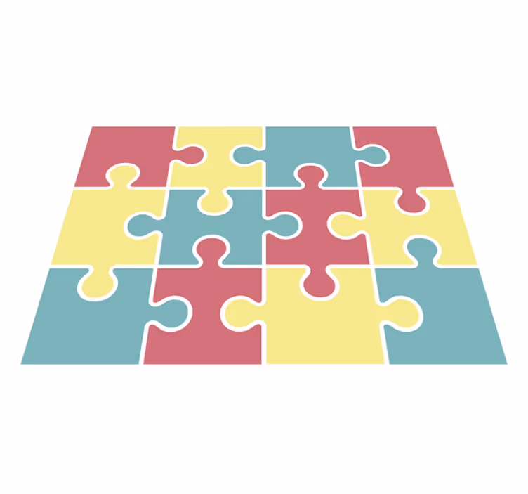 Pastelltoner puslespill vinylteppe - Tenstickers