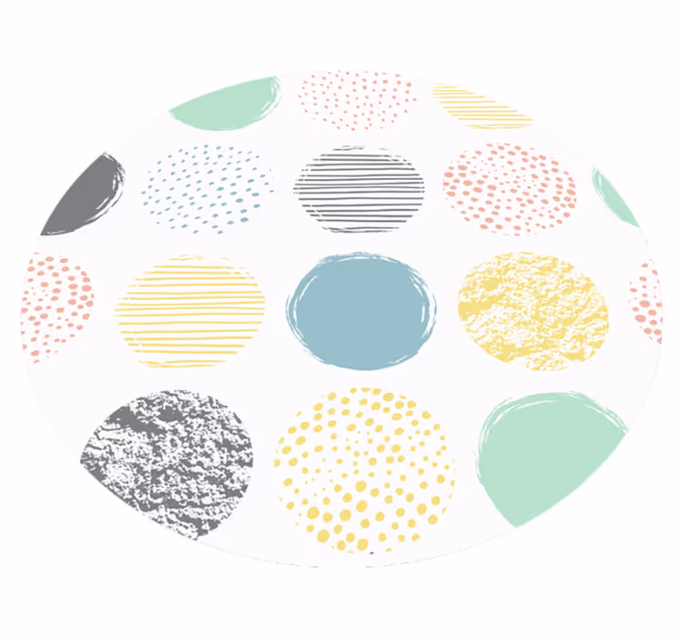 Runde vinyltepper i pastellfarger - Tenstickers