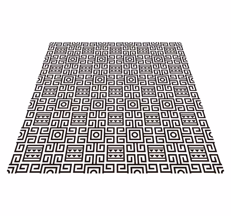 Geometrisk mønsterkontrast vinyl teppe geometrisk - Tenstickers
