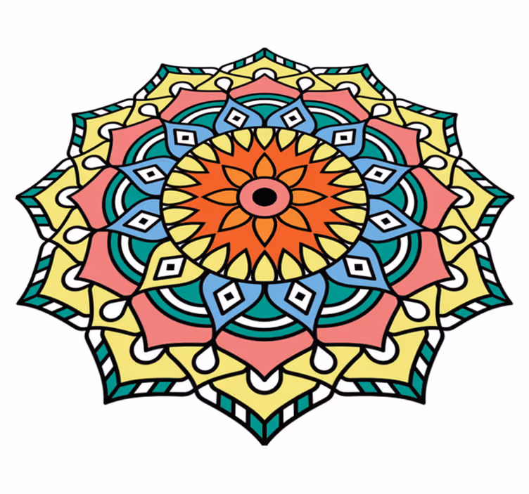 Mandala inspirert vinyl teppe mandala - Tenstickers
