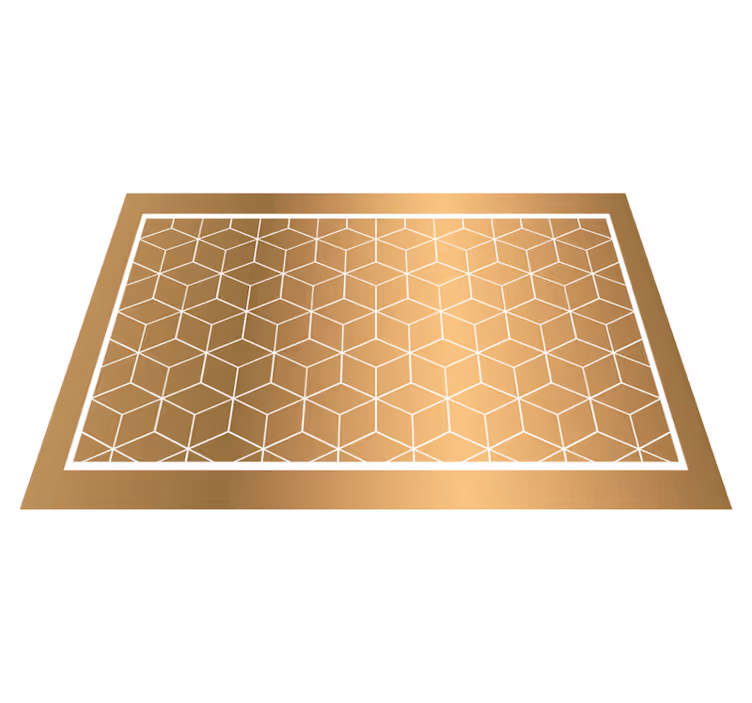 Geometrisk kuboid illusjon geometriske vinyl teppe - Tenstickers