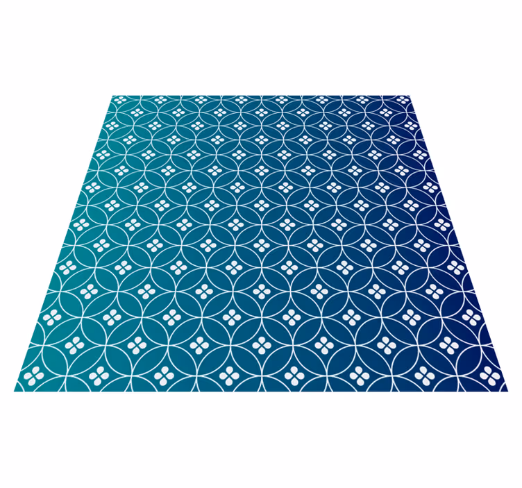 Geometrisk blå overlegg geometriske vinyl teppe - Tenstickers