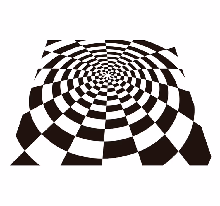 Sort og hvitt rektangulært geometrisk vinylteppe - Tenstickers