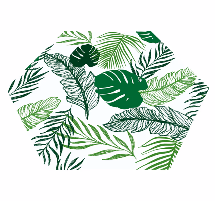 Fint blad moderne vinylteppe - Tenstickers