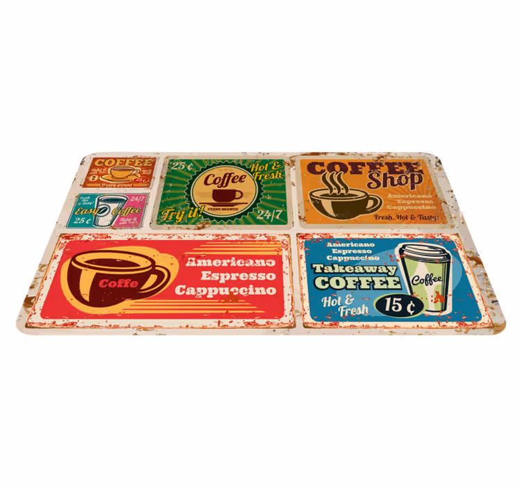 Amerikanske vinyltepper i vintage kaffe - Tenstickers