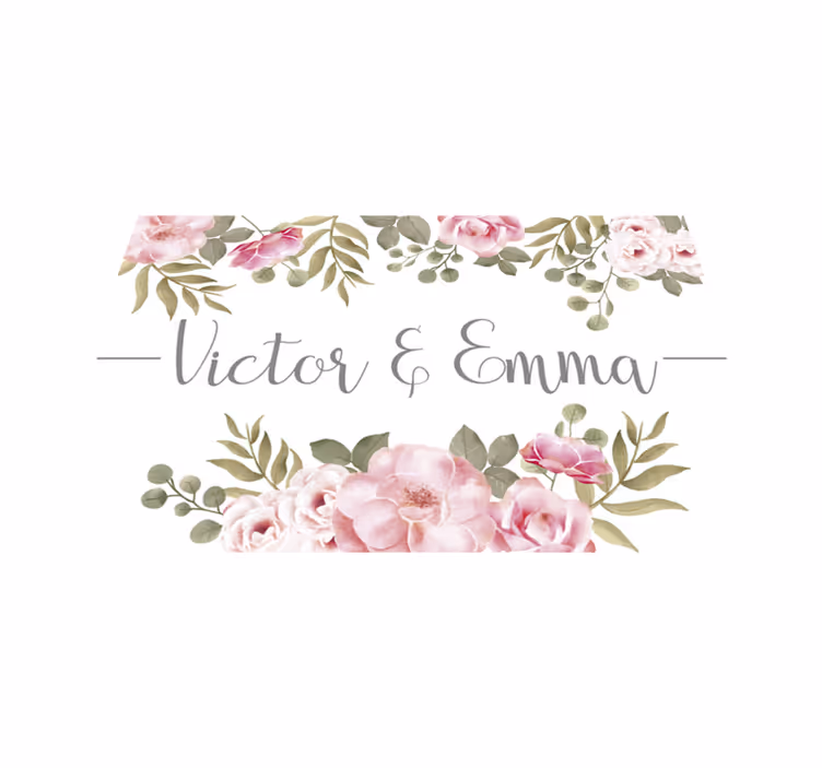 Personnalisert blomsternavn vinylteppe - Tenstickers