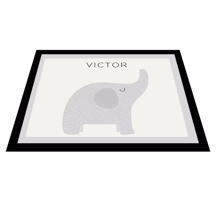 Personlig elefant vinyl teppe med navn - Tenstickers