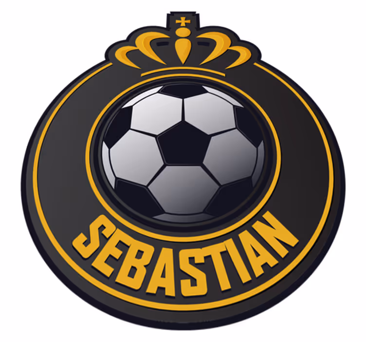 Personlig fotballball vinylteppe med navn - Tenstickers