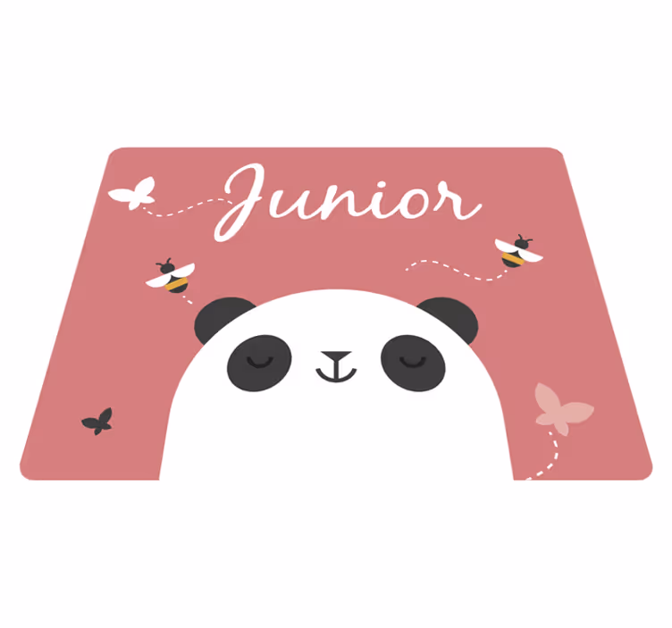 Personlig panda vinyl teppe med navn - Tenstickers