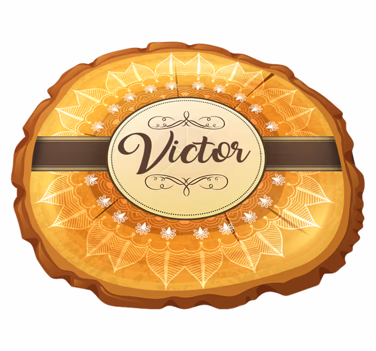 Personlig festlig emblem vinyl teppe med navn - Tenstickers
