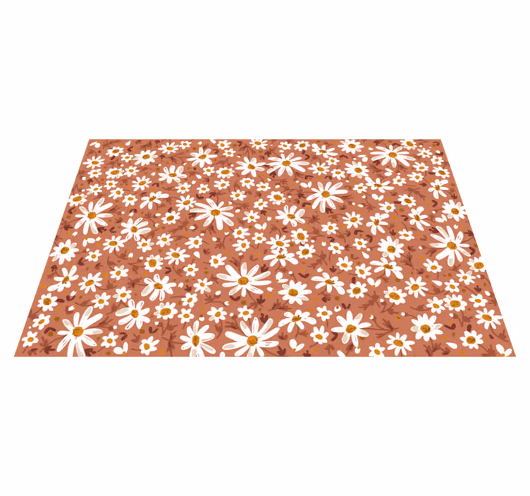 70-talls tusenfryd blomst orange oransje vinylteppe - Tenstickers