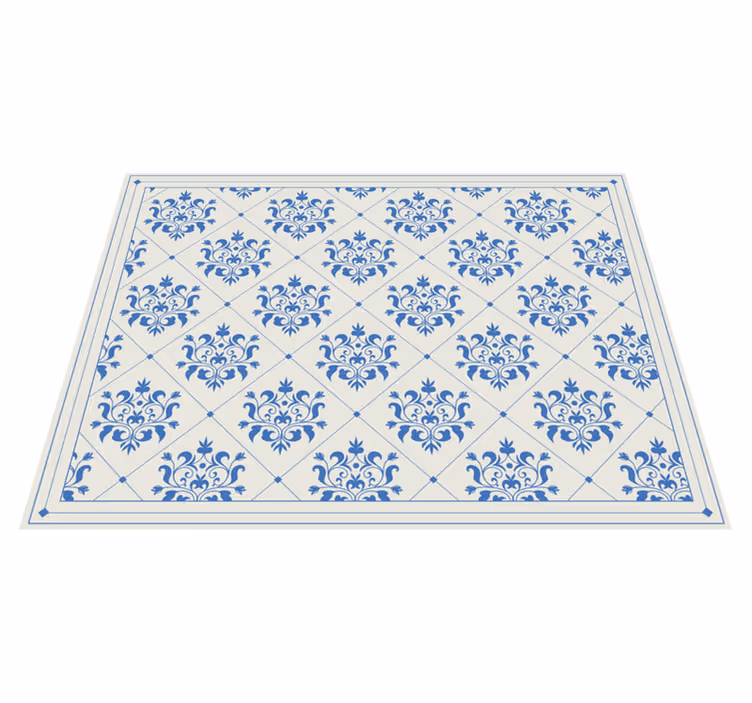 Floral dekorativt vintage mønster vinylteppe - Tenstickers