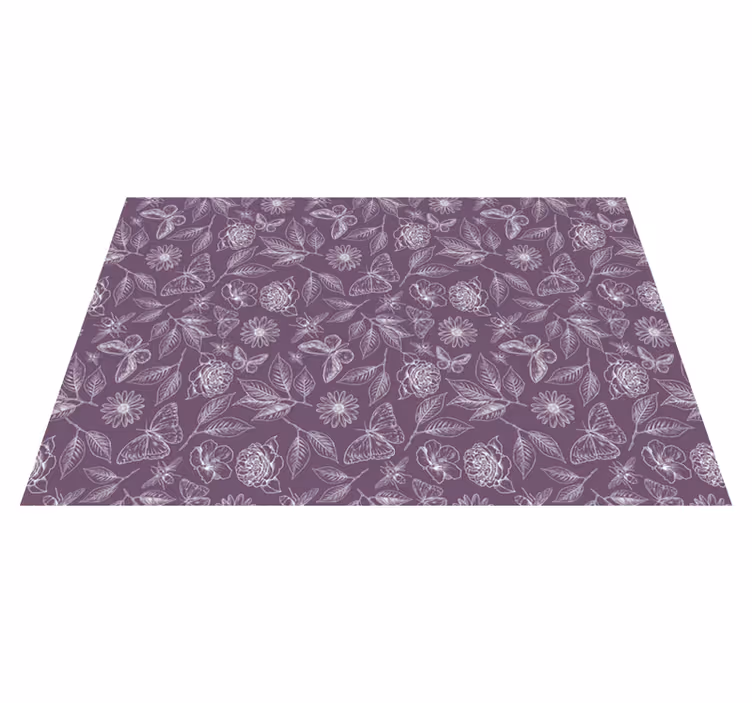 Floral symmetri vinyl teppe blomster og planter - Tenstickers