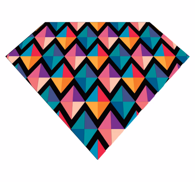 Fargerike trekantede mønstre vinyl teppe geometrisk - Tenstickers