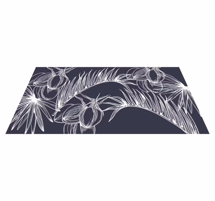 Palm blad vinyl stue teppe - Tenstickers