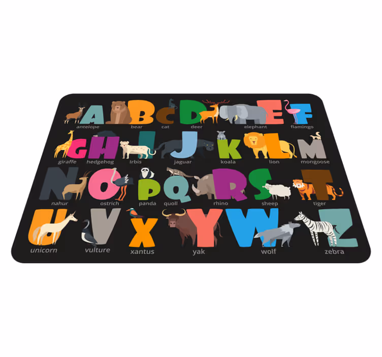 Dyr alfabet og vinyl alfabet teppe - Tenstickers