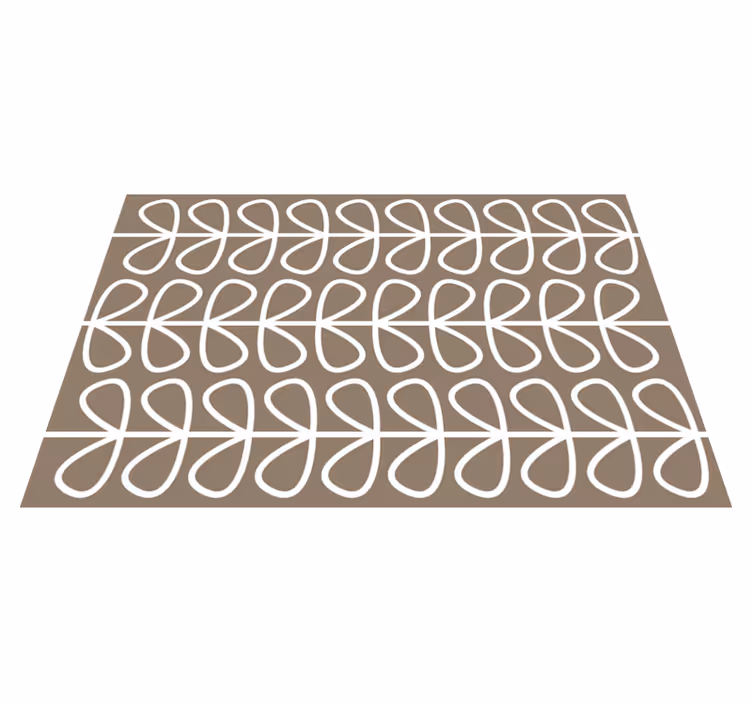Beige blader mønster etniske vinyl tepper - Tenstickers