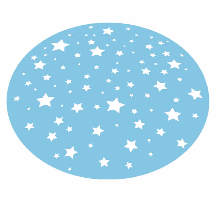 Blå stjerner rundt vinylteppe - Tenstickers