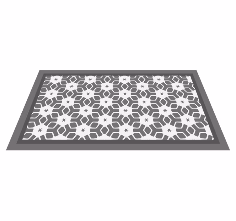 Grått stjerne mosaikk vinylteppe - Tenstickers