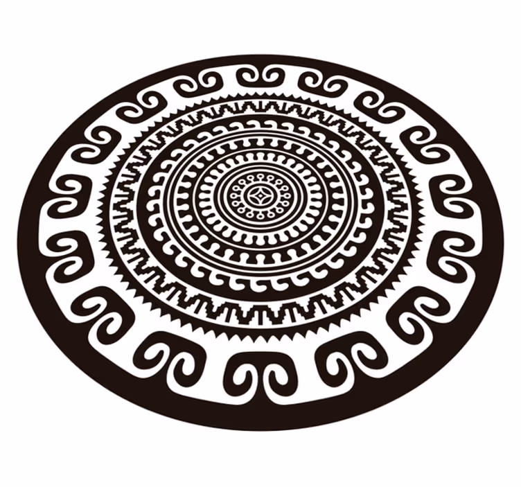 Svart og hvitt mandala soverom vinylteppe - Tenstickers
