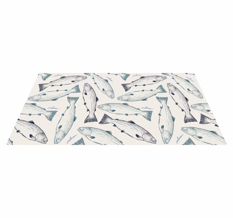 Fisk illustrasjon vinyl teppe dyr - Tenstickers