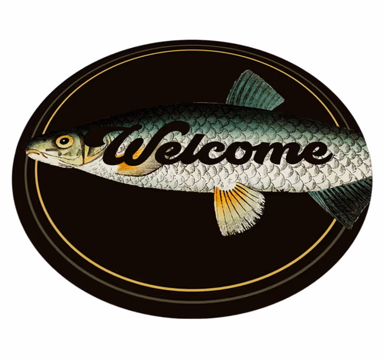 Velkommen fisk inngangsparti vinyl teppe dyr - Tenstickers