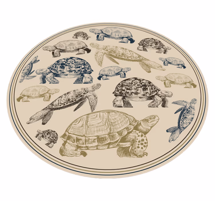 Skilpadder beige bakgrunn animalsk vinylteppe - Tenstickers
